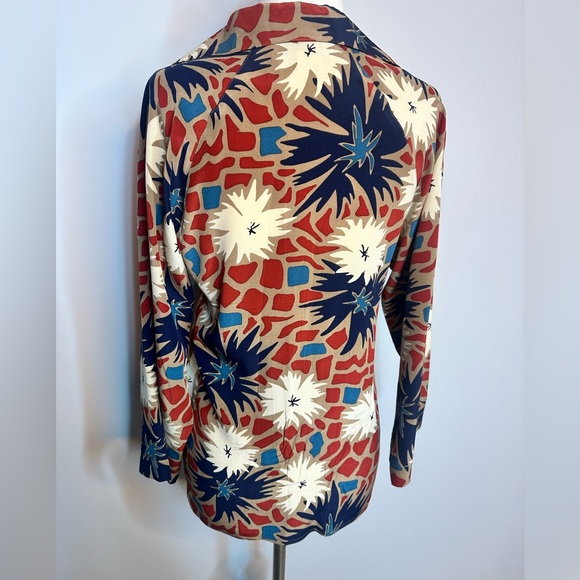 Sz 10 Jane Justin Image vintage silk blouse button down Floral Print top - Picture 4 of 6